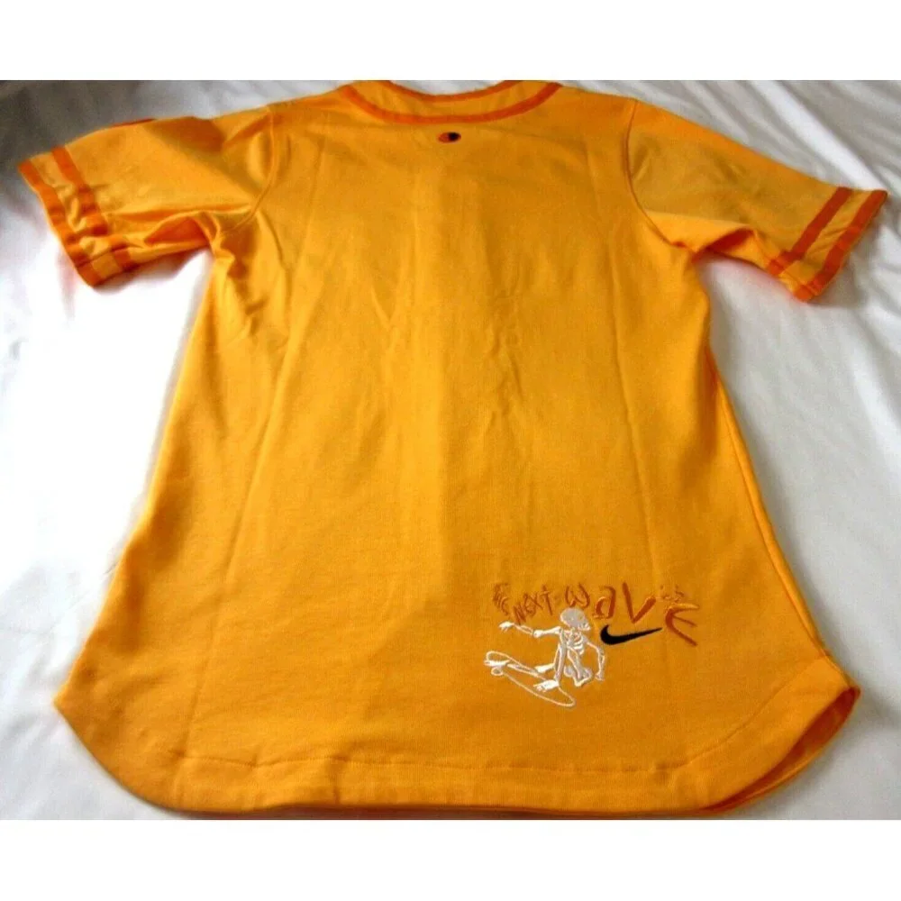 Nike Sportswear Mens Baseball Jersey Button Up Skate shirt Orange Size Small NWT
